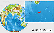 Physical Location Map of the area around 2° 16' 34" N, 81° 40' 30" E