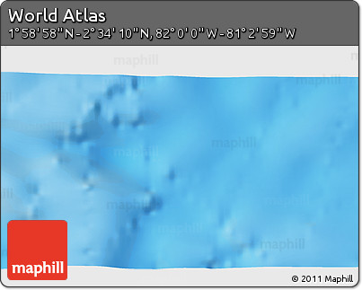 Physical 3D Map of the Area around 2° 16' 34" N, 81° 31' 30" W
