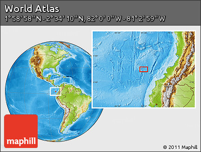 Physical Location Map of the Area around 2° 16' 34" N, 81° 31' 30" W
