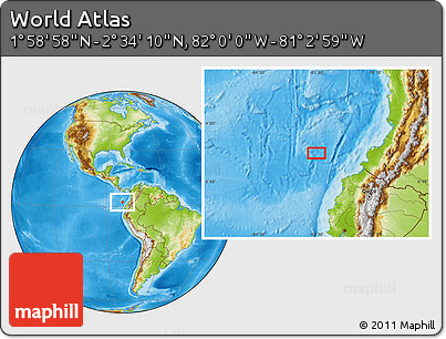 Physical Location Map of the Area around 2° 16' 34" N, 81° 31' 30" W