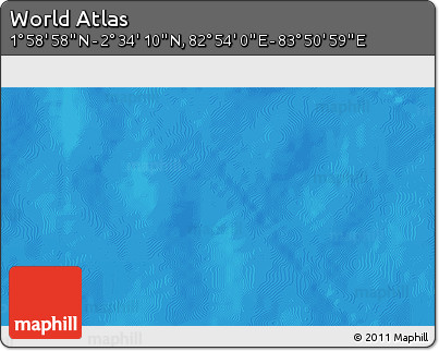 Physical 3D Map of the Area around 2° 16' 34" N, 83° 22' 30" E