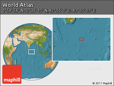Satellite Location Map of the Area around 2° 16' 34" N, 83° 22' 30" E