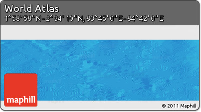 Physical Panoramic Map of the Area around 2° 16' 34" N, 84° 13' 29" E