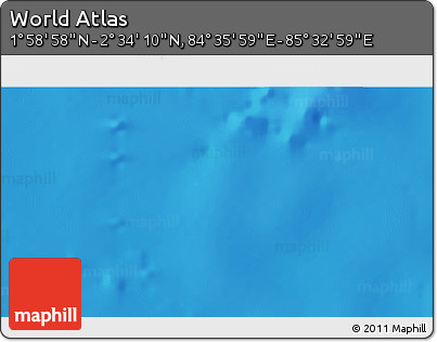 Shaded Relief 3D Map of the Area around 2° 16' 34" N, 85° 4' 29" E