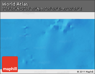 Shaded Relief 3D Map of the Area around 2° 16' 34" N, 85° 4' 29" E