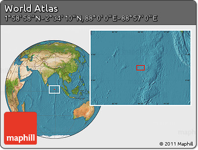 Satellite Location Map of the Area around 2° 16' 34" N, 88° 28' 29" E