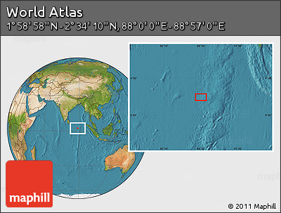 Satellite Location Map of the Area around 2° 16' 34" N, 88° 28' 29" E