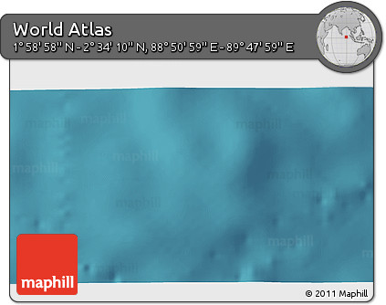 Satellite 3D Map of the Area around 2° 16' 34" N, 89° 19' 29" E