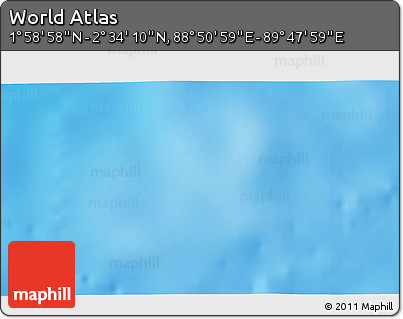Shaded Relief 3D Map of the Area around 2° 16' 34" N, 89° 19' 29" E