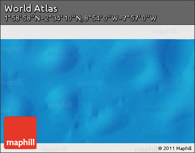 Physical 3D Map of the Area around 2° 16' 34" N, 8° 25' 30" W
