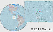 Gray Location Map of the area around 2° 16' 34" N, 90° 52' 30" W, hill shading
