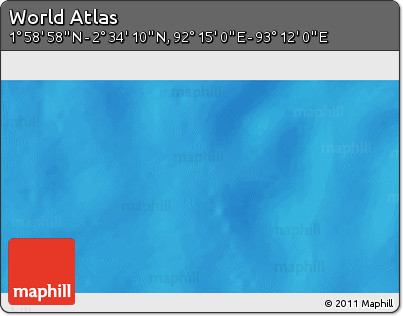 Physical 3D Map of the Area around 2° 16' 34" N, 92° 43' 29" E