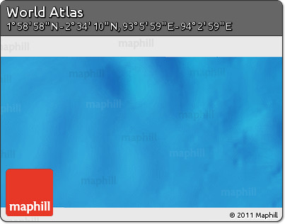 Shaded Relief 3D Map of the Area around 2° 16' 34" N, 93° 34' 29" E