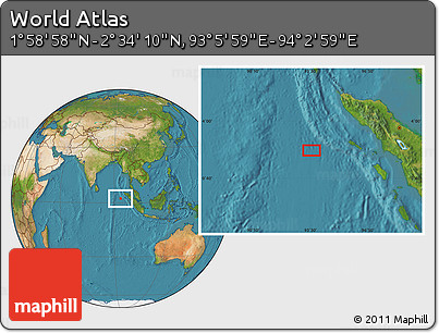 Satellite Location Map of the Area around 2° 16' 34" N, 93° 34' 29" E
