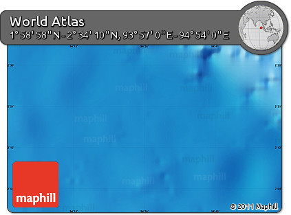 Shaded Relief Map of the Area around 2° 16' 34" N, 94° 25' 30" E