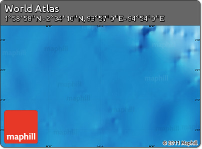 Shaded Relief Map of the Area around 2° 16' 34" N, 94° 25' 30" E