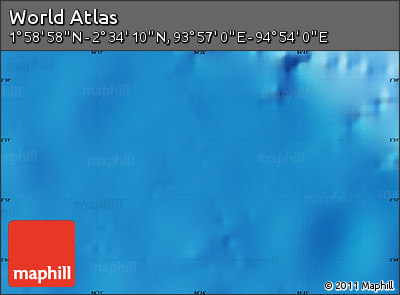 Shaded Relief Map of the Area around 2° 16' 34" N, 94° 25' 30" E