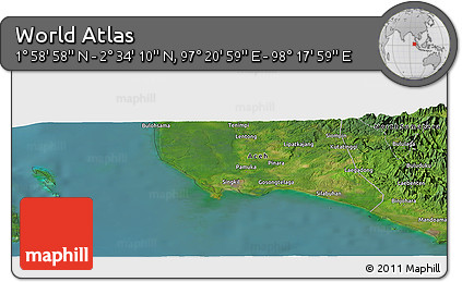 Satellite Panoramic Map of the Area around 2° 16' 34" N, 97° 49' 29" E