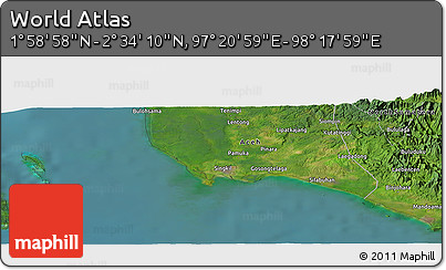 Satellite Panoramic Map of the Area around 2° 16' 34" N, 97° 49' 29" E