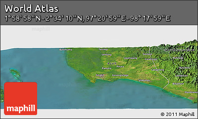 Satellite Panoramic Map of the Area around 2° 16' 34" N, 97° 49' 29" E
