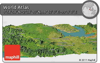 Satellite Panoramic Map of the Area around 2° 16' 34" N, 98° 40' 30" E
