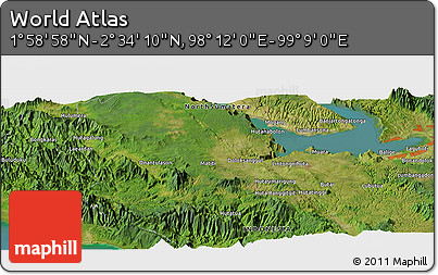 Satellite Panoramic Map of the Area around 2° 16' 34" N, 98° 40' 30" E