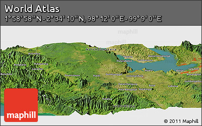 Satellite Panoramic Map of the Area around 2° 16' 34" N, 98° 40' 30" E