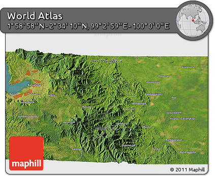Satellite 3D Map of the Area around 2° 16' 34" N, 99° 31' 30" E