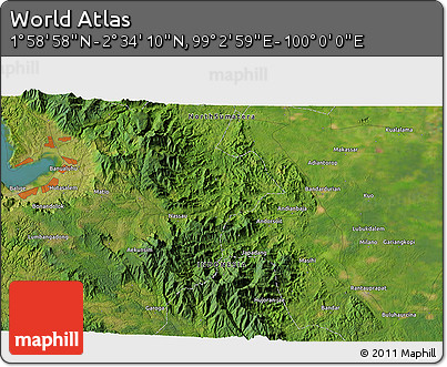 Satellite 3D Map of the Area around 2° 16' 34" N, 99° 31' 30" E