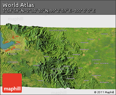 Satellite 3D Map of the Area around 2° 16' 34" N, 99° 31' 30" E