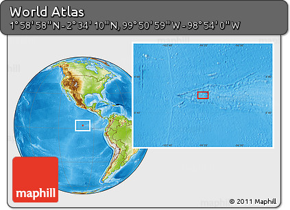 Physical Location Map of the Area around 2° 16' 34" N, 99° 22' 30" W