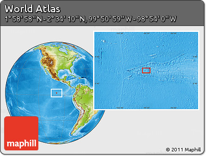 Physical Location Map of the Area around 2° 16' 34" N, 99° 22' 30" W