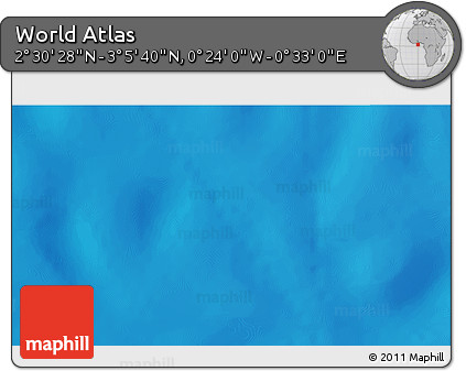 Shaded Relief 3D Map of the Area around 2° 48' 4" N, 0° 4' 30" E