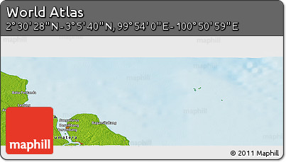 Physical Panoramic Map of the Area around 2° 48' 4" N, 100° 22' 30" E