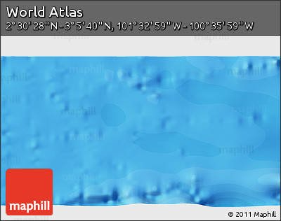 Political 3D Map of the Area around 2° 48' 4" N, 101° 4' 29" W