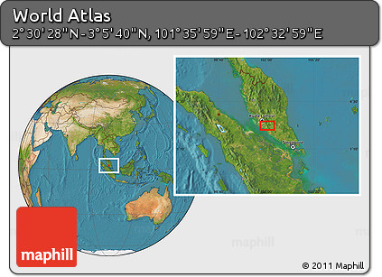 Satellite Location Map of the Area around 2° 48' 4" N, 102° 4' 29" E
