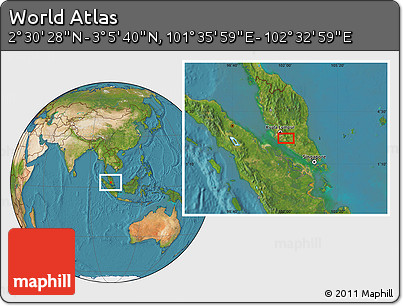 Satellite Location Map of the Area around 2° 48' 4" N, 102° 4' 29" E