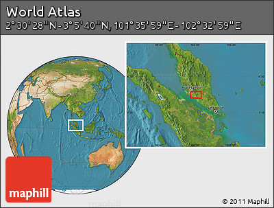 Satellite Location Map of the Area around 2° 48' 4" N, 102° 4' 29" E
