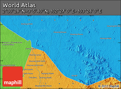 Political Map of the Area around 2° 48' 4" N, 102° 55' 30" E