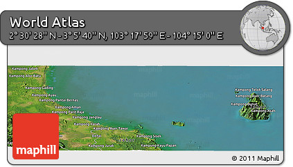 Satellite Panoramic Map of the Area around 2° 48' 4" N, 103° 46' 30" E