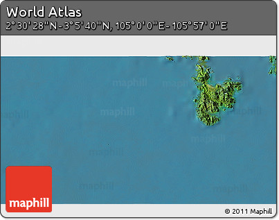 Satellite 3D Map of the Area around 2° 48' 4" N, 105° 28' 29" E