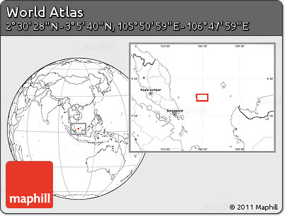 Blank Location Map of the Area around 2° 48' 4" N, 106° 19' 29" E