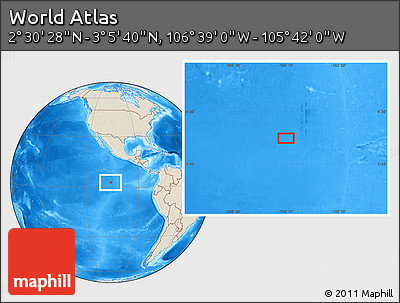 Shaded Relief Location Map of the Area around 2° 48' 4" N, 106° 10' 30" W