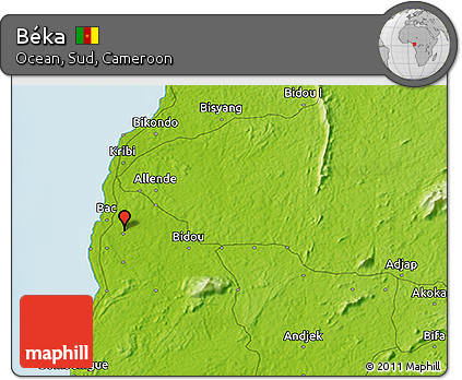 Physical 3D Map of Béka