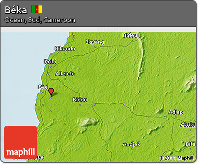 Physical 3D Map of Béka