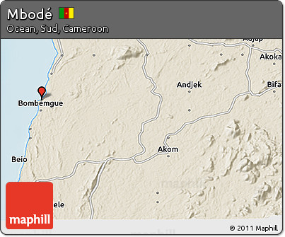 Shaded Relief 3D Map of Mbodé