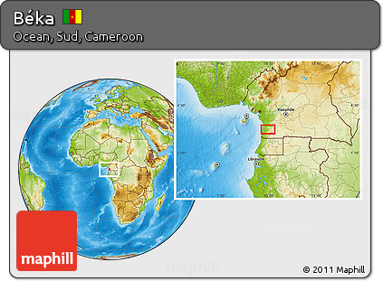 Physical Location Map of Béka