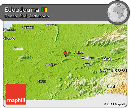 Physical Panoramic Map of Edoudouma