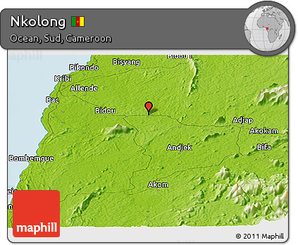 Physical Panoramic Map of Nkolong
