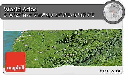 Satellite Panoramic Map of the Area around 2° 48' 4" N, 10° 16' 30" E